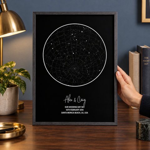 Personalised Star Map Night Sky Print — close lifestyle view