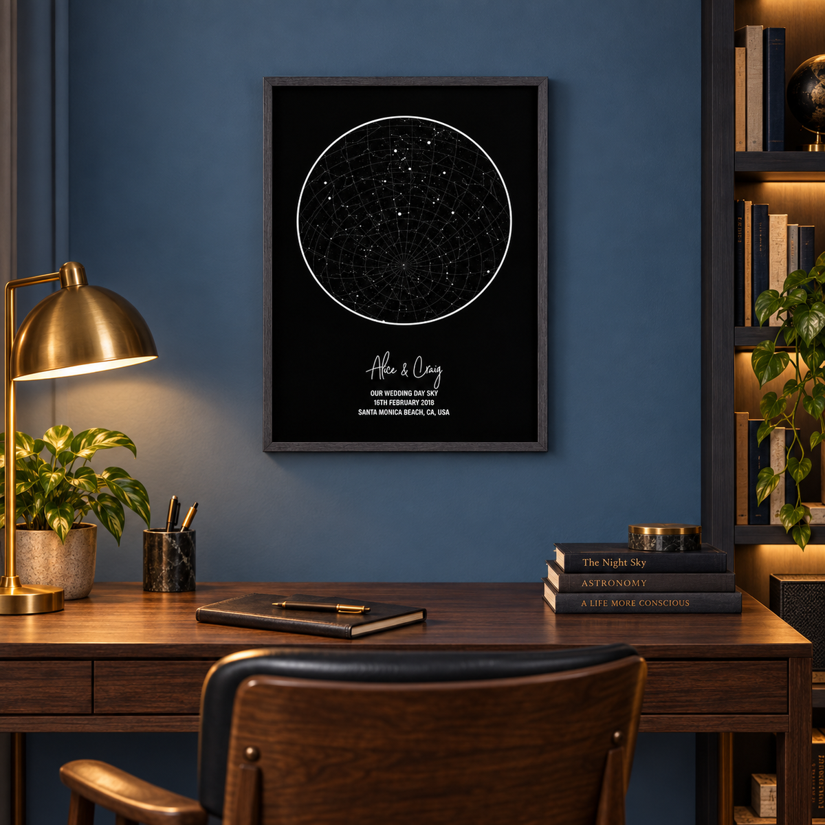 Personalised Star Map Night Sky Print — wider lifestyle view