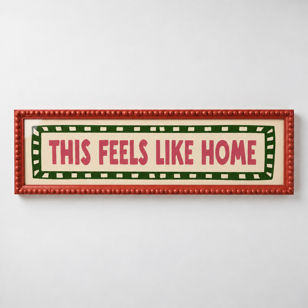This Feels Like Home Bobbin Panoramic Print — frame red