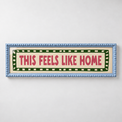 This Feels Like Home Bobbin Panoramic Print — frame sky blue