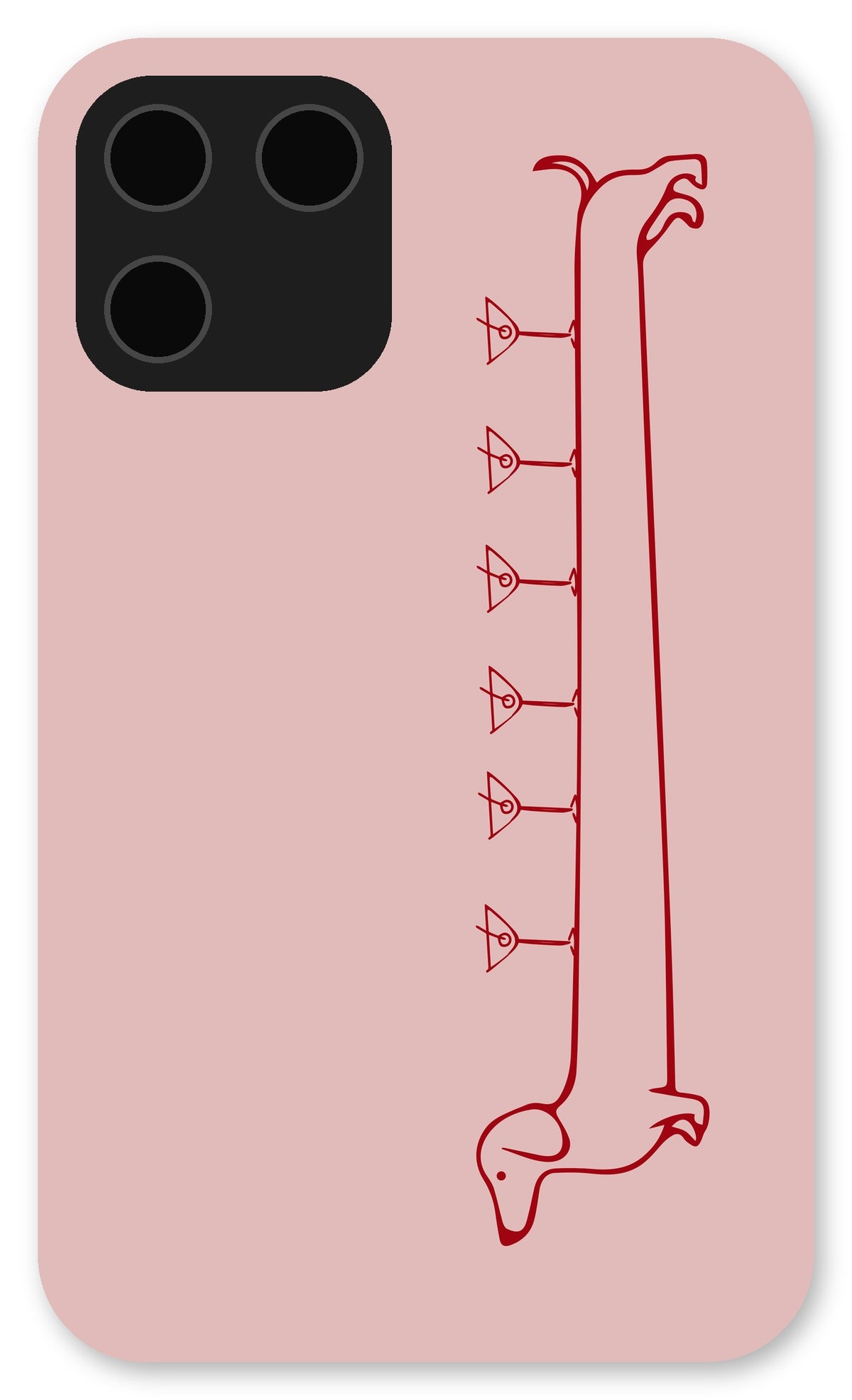 Weenies and Martinis Phone Case on an iPhone 17