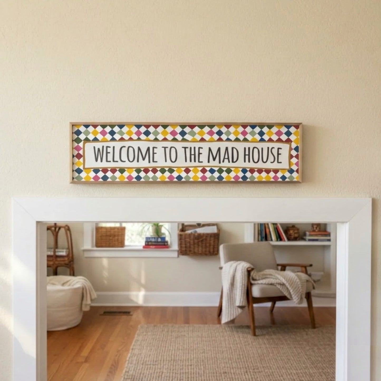 Welcome to The Mad House Panoramic Print