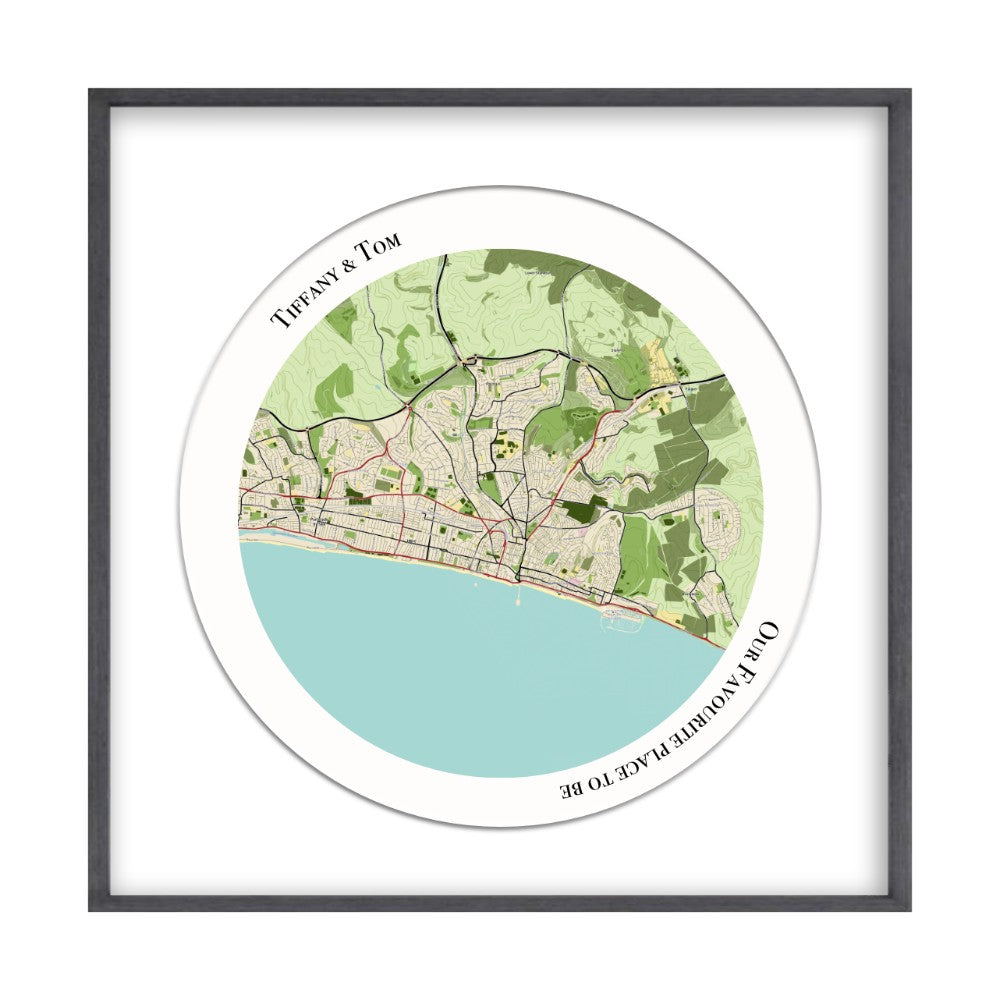 Personalized Circular Map Print