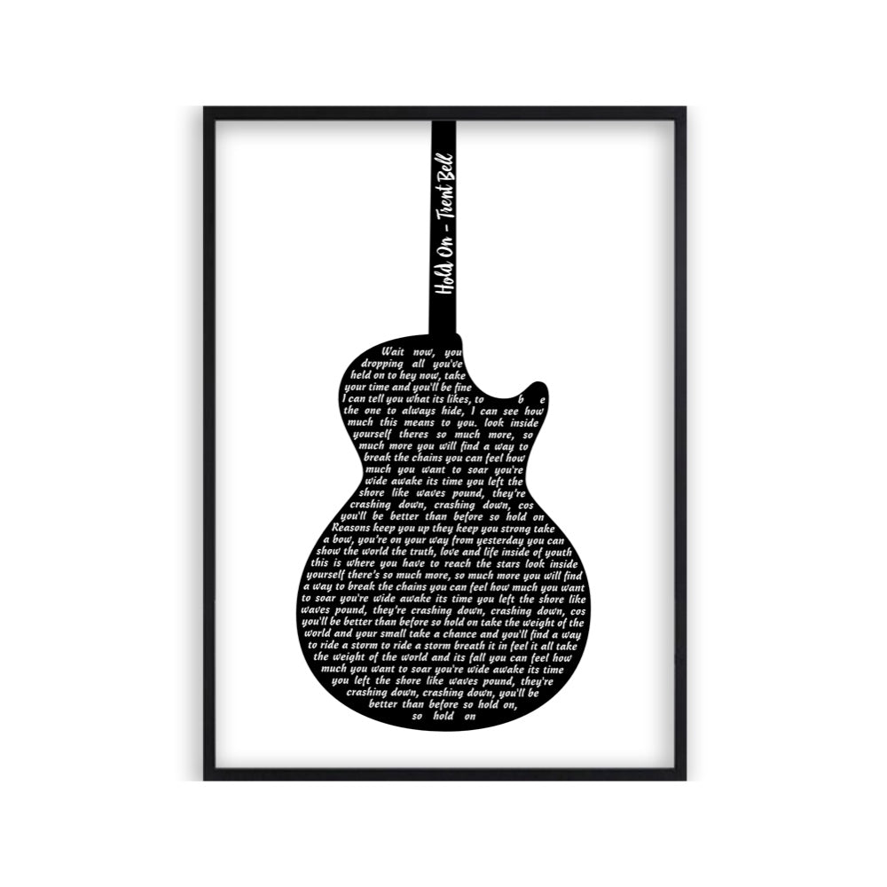 Personalized Guitar Lyrics Print