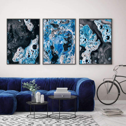 Blue White Paint Swirls No2 Print - Blim & Blum