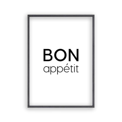 Bon Appetit Print in a black oak frame
