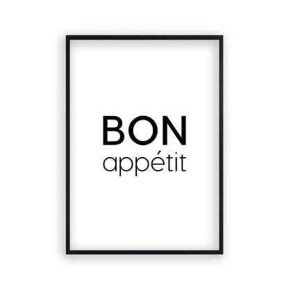 Bon Appetit Print in a matt black frame