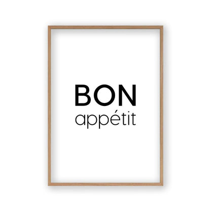 Bon Appetit Print in an oak frame
