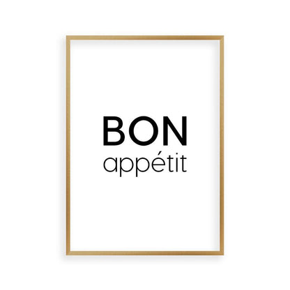 Bon Appetit Print in a brushed copper frame