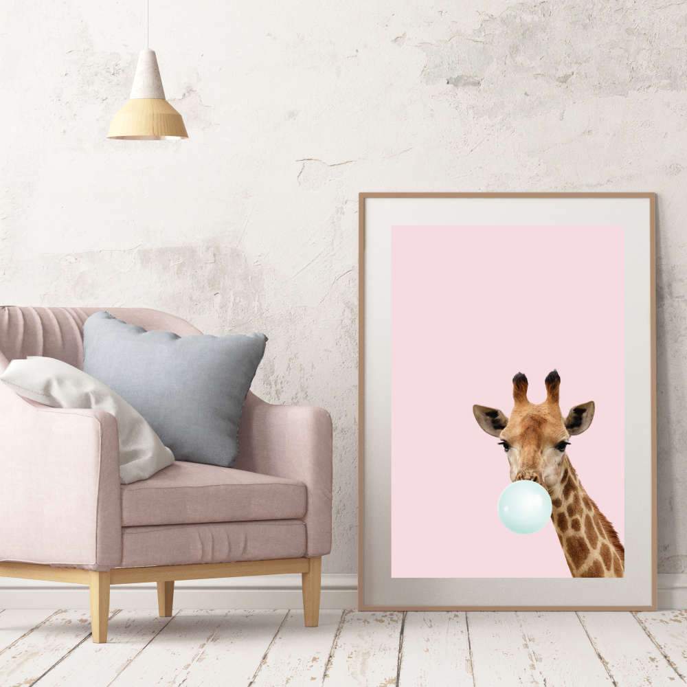 Bubblegum Giraffe Print - Blim & Blum