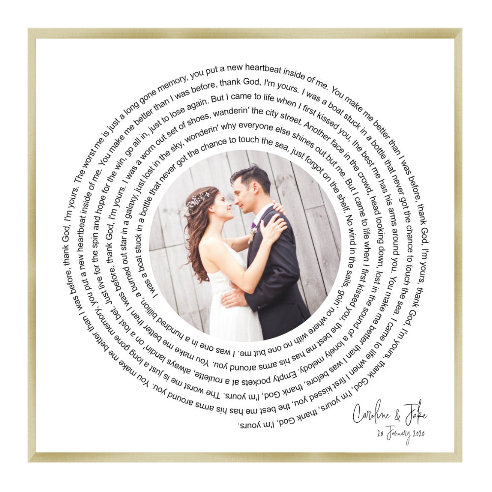 PHOTO SONG LYRICS - Wedding Song Lyrics, First Dance Photo, Wedding Anniversary, song album, couple gift, gifts for her, popular gifts for him