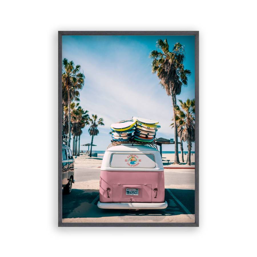 Camper Van Beach Pink Print – Blim & Blum