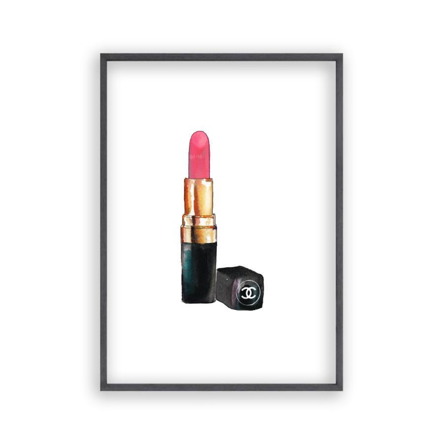 Coco Chanel Lipstick Print