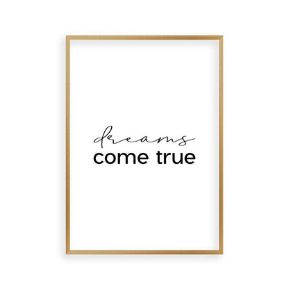 Dreams Come True Print in a brushed copper frame