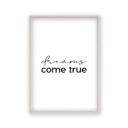 Dreams Come True Print in a white oak frame