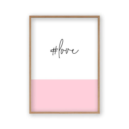 Hashtag Love Print in an oak frame