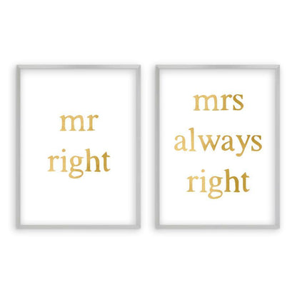 Mr Right Mrs Always Right - Set Of 2 Prints - Blim & Blum