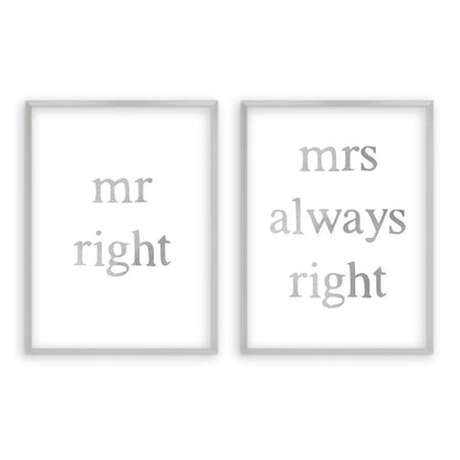 Mr Right Mrs Always Right - Set Of 2 Prints - Blim & Blum