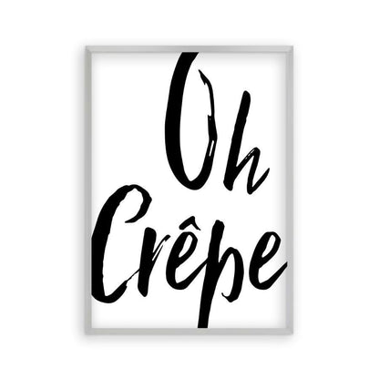 Oh Crepe Print in a matt silver frame