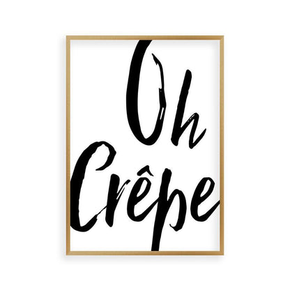 Oh Crepe Print in a brushed copper frame