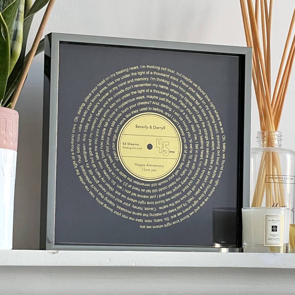 Personalized Vinyl Song Lyrics Metallic Gold Foil Print - Blim & Blum