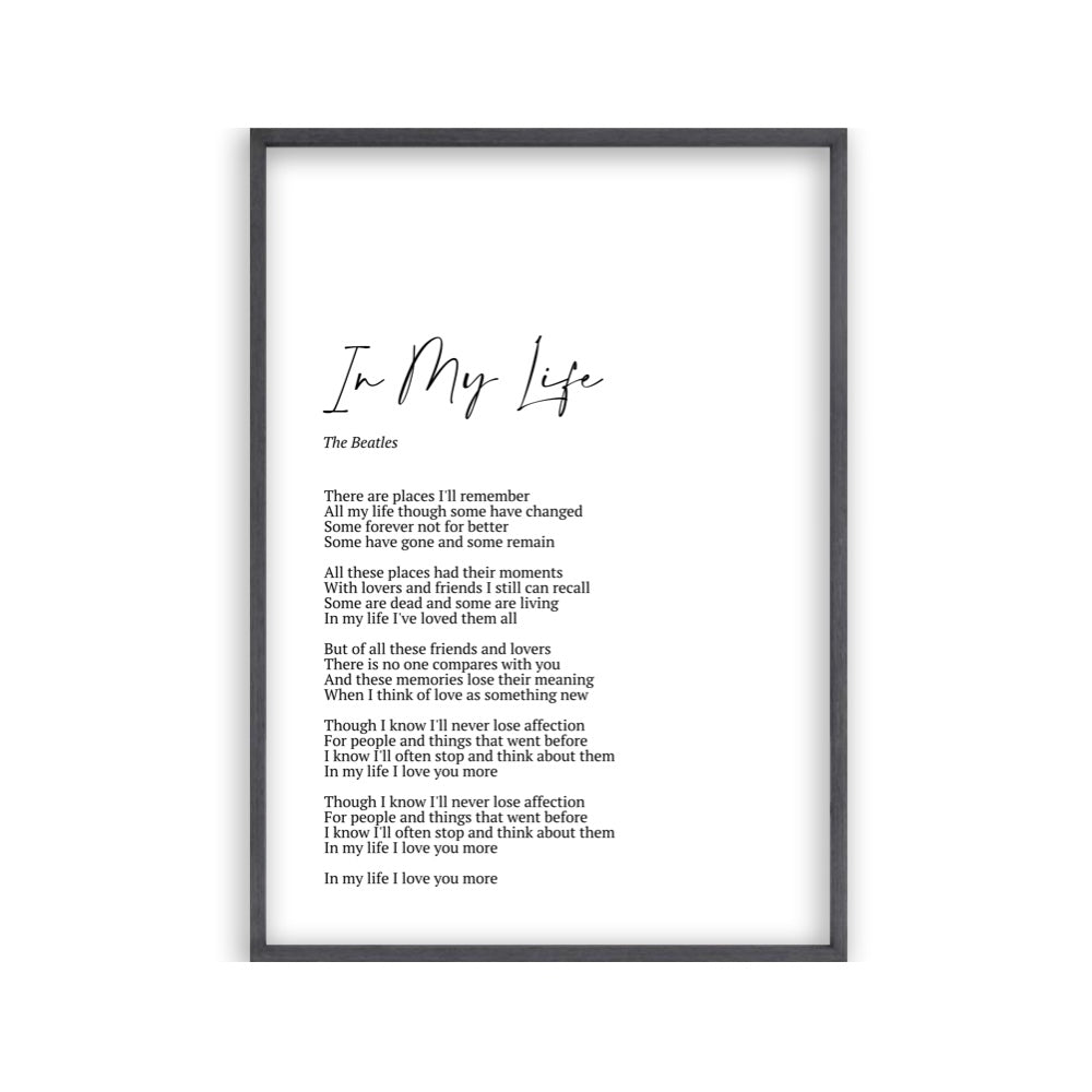 Personalized Song Lyrics Print