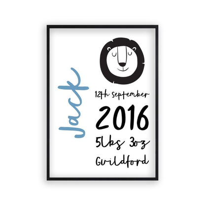 Personalized New Baby Birth Name Animal Print - Blim & Blum