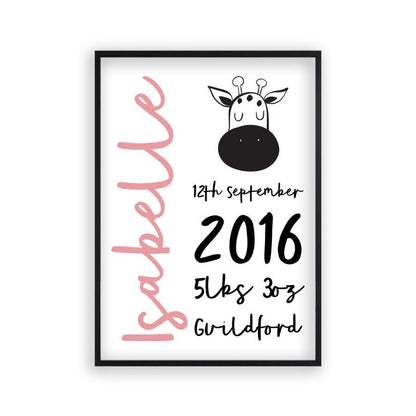 Personalized New Baby Birth Name Animal Print - Blim & Blum
