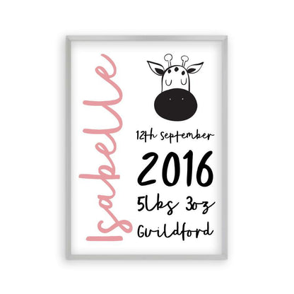 Personalized New Baby Birth Name Animal Print - Blim & Blum
