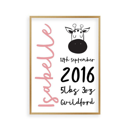 Personalized New Baby Birth Name Animal Print - Blim & Blum