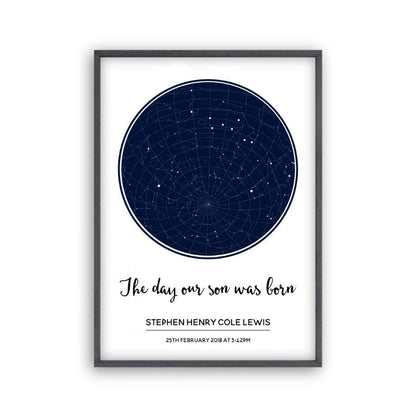 Personalized Stars Day You Were Born Baby Print - Blim & Blum