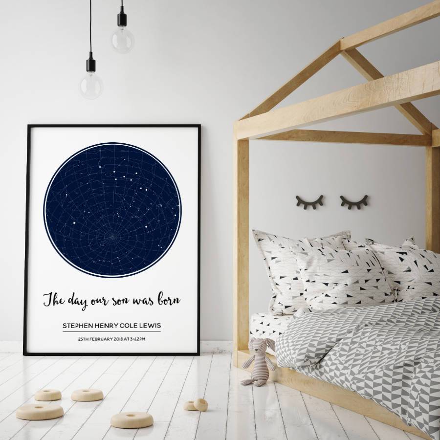 Personalized Stars Day You Were Born Baby Print - Blim & Blum