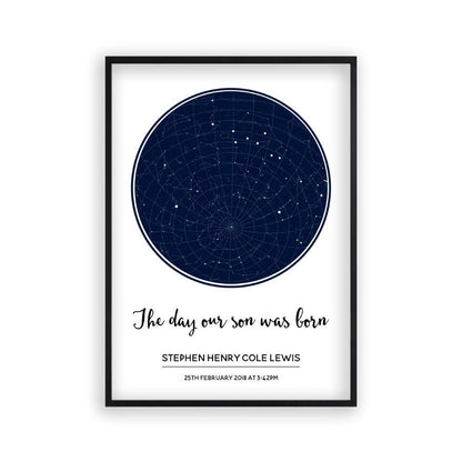 Personalized Stars Day You Were Born Baby Print - Blim & Blum
