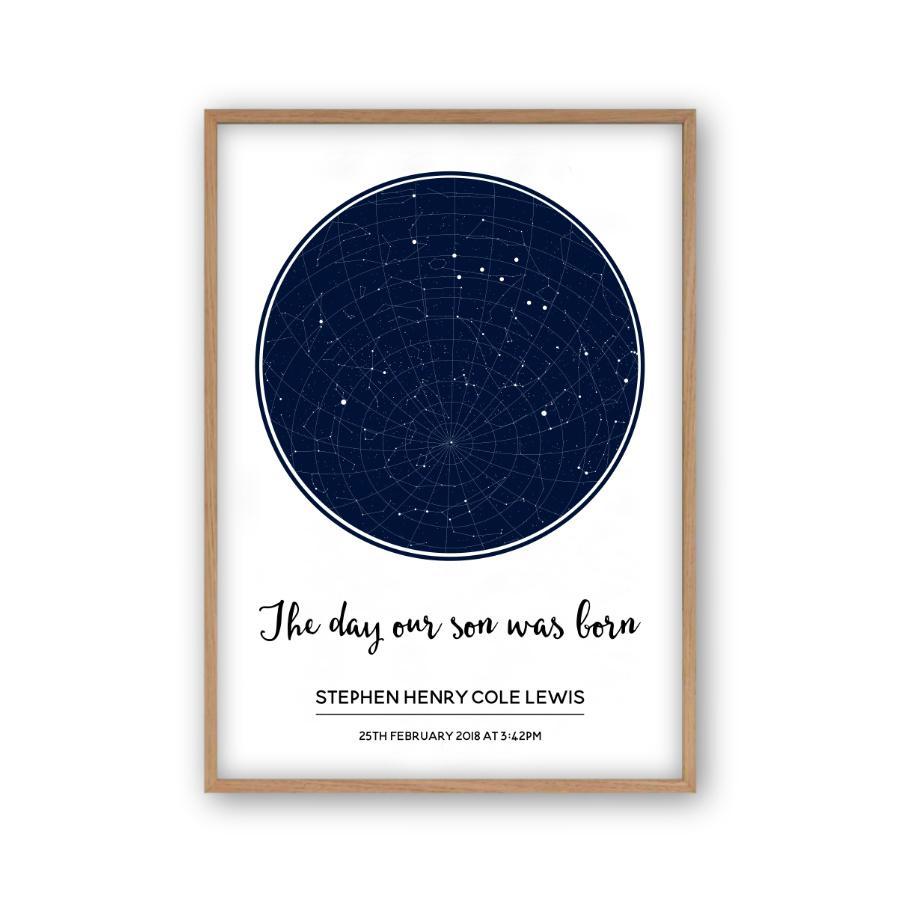 Personalized Stars Day You Were Born Baby Print - Blim & Blum