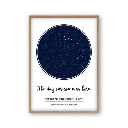 Personalized Stars Day You Were Born Baby Print - Blim & Blum