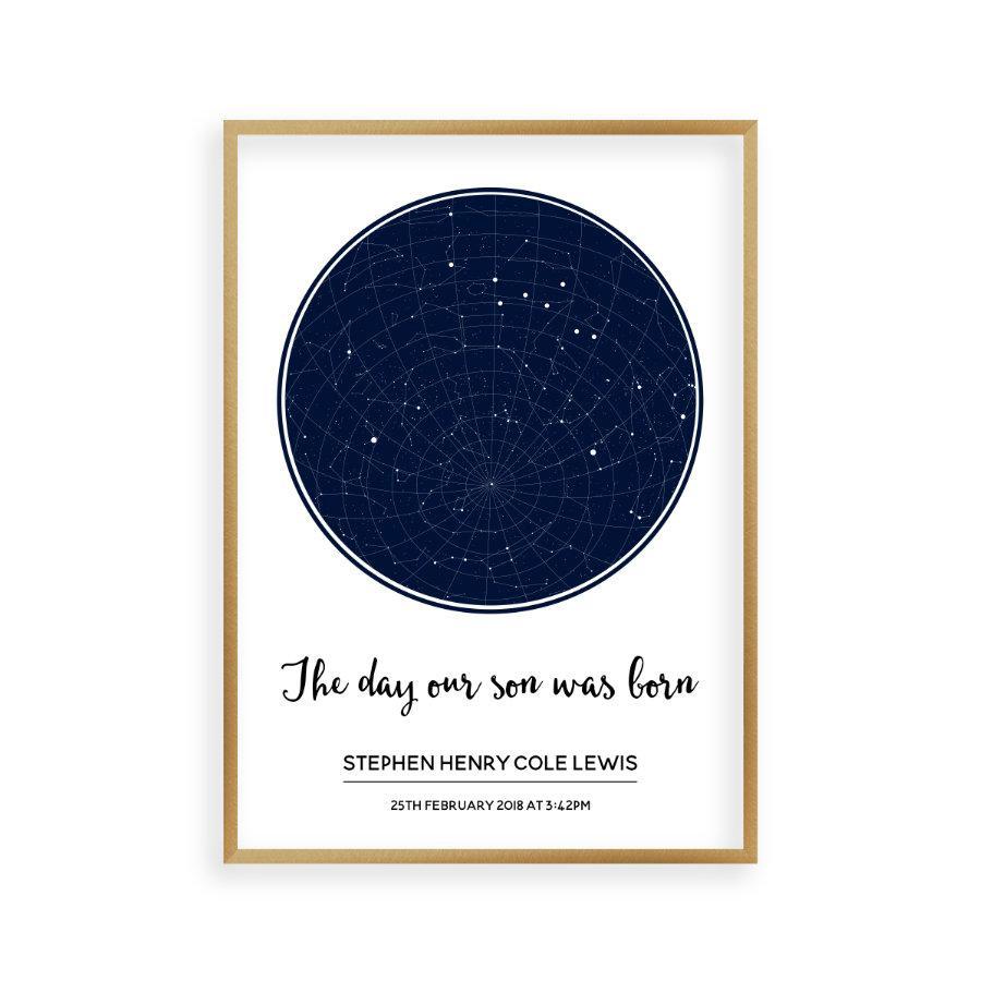 Personalized Stars Day You Were Born Baby Print - Blim & Blum