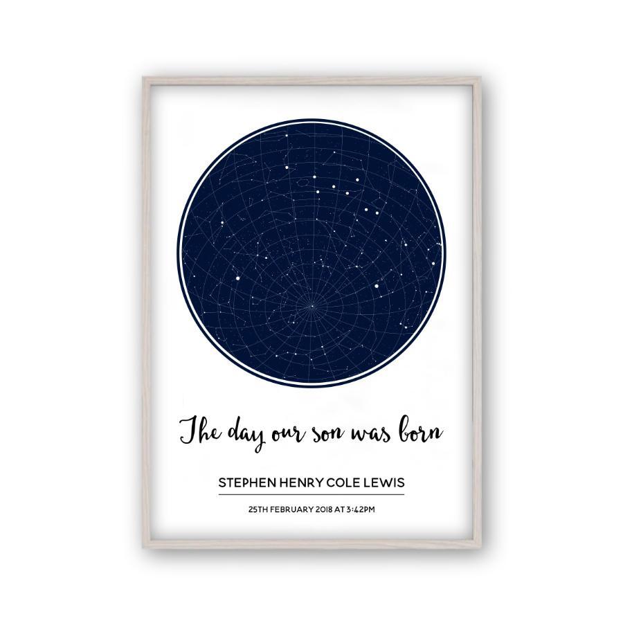 Personalized Stars Day You Were Born Baby Print - Blim & Blum