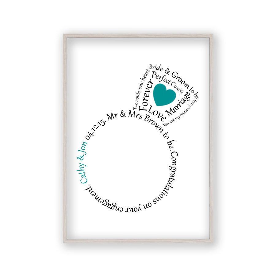 Personalized Engagement Ring Heart Print - Blim & Blum