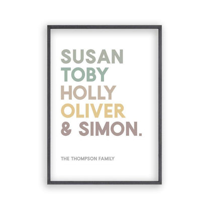 Personalized Family Names Print - Blim & Blum