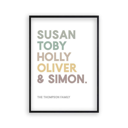 Personalized Family Names Print - Blim & Blum