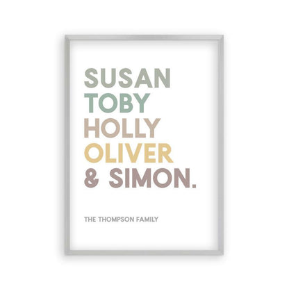 Personalized Family Names Print - Blim & Blum