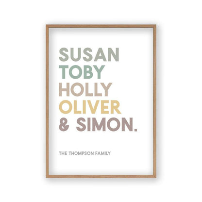 Personalized Family Names Print - Blim & Blum