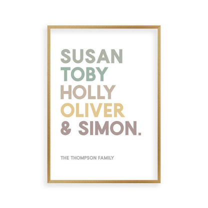 Personalized Family Names Print - Blim & Blum