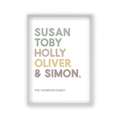 Personalized Family Names Print - Blim & Blum