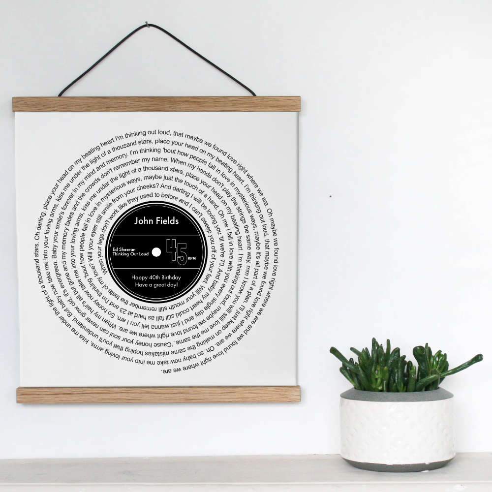 Personalized Favorite Song Lyrics Vinyl Record Print - Blim & Blum