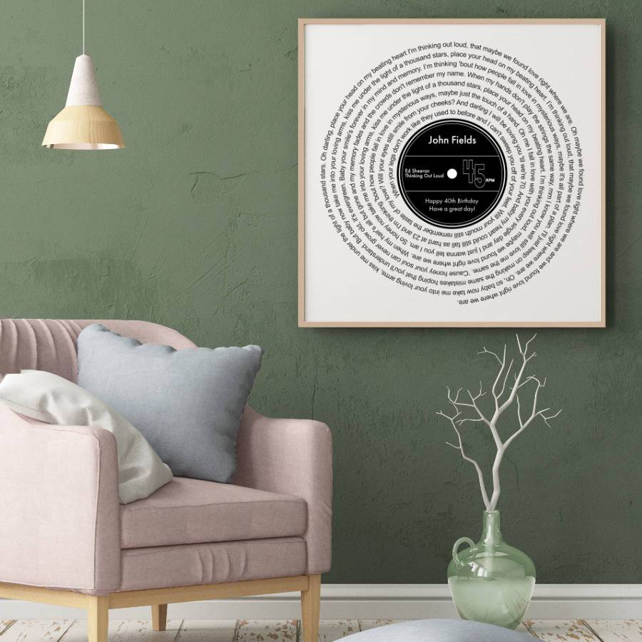 Personalized Favorite Song Lyrics Vinyl Record Print - Blim & Blum