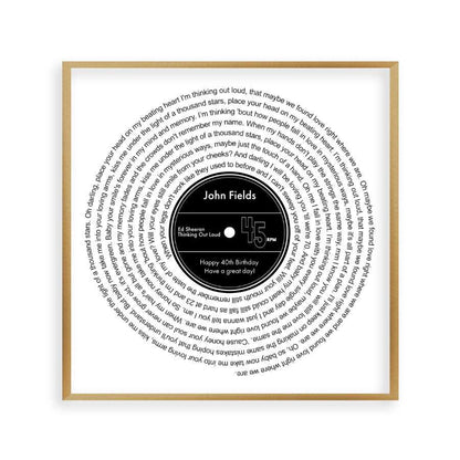 Personalized Favorite Song Lyrics Vinyl Record Print - Blim & Blum