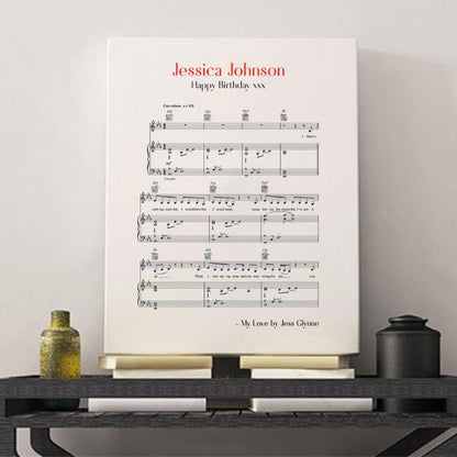 Personalized Favourite Song Music Sheet Notes Print - Blim & Blum