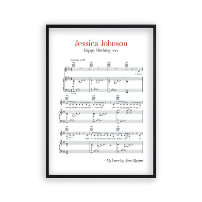 Personalized Favourite Song Music Sheet Notes Print - Blim & Blum