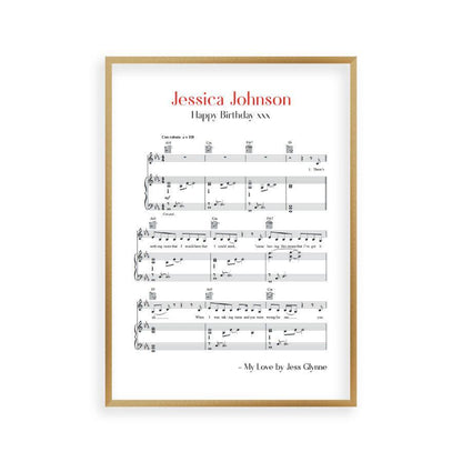 Personalized Favourite Song Music Sheet Notes Print - Blim & Blum